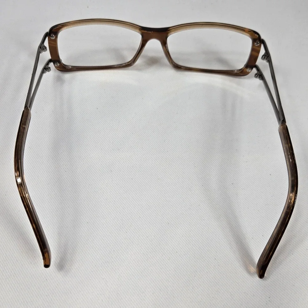 Hollywood H240 Eyeglasses Frames Brown‎ Rectangle Metal Designer 53-14-130 New
